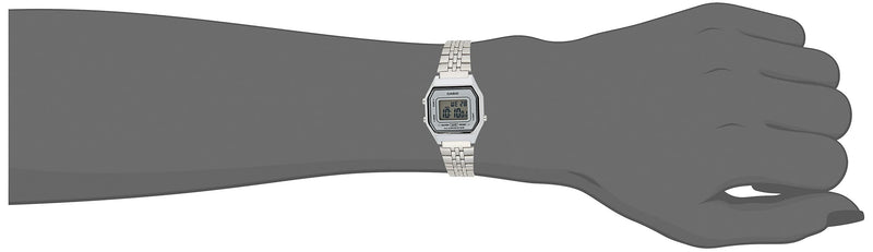 Load image into Gallery viewer, Casio Ladies Mid-Size Silver Tone Digital Retro Watch LA-680WA-7DF