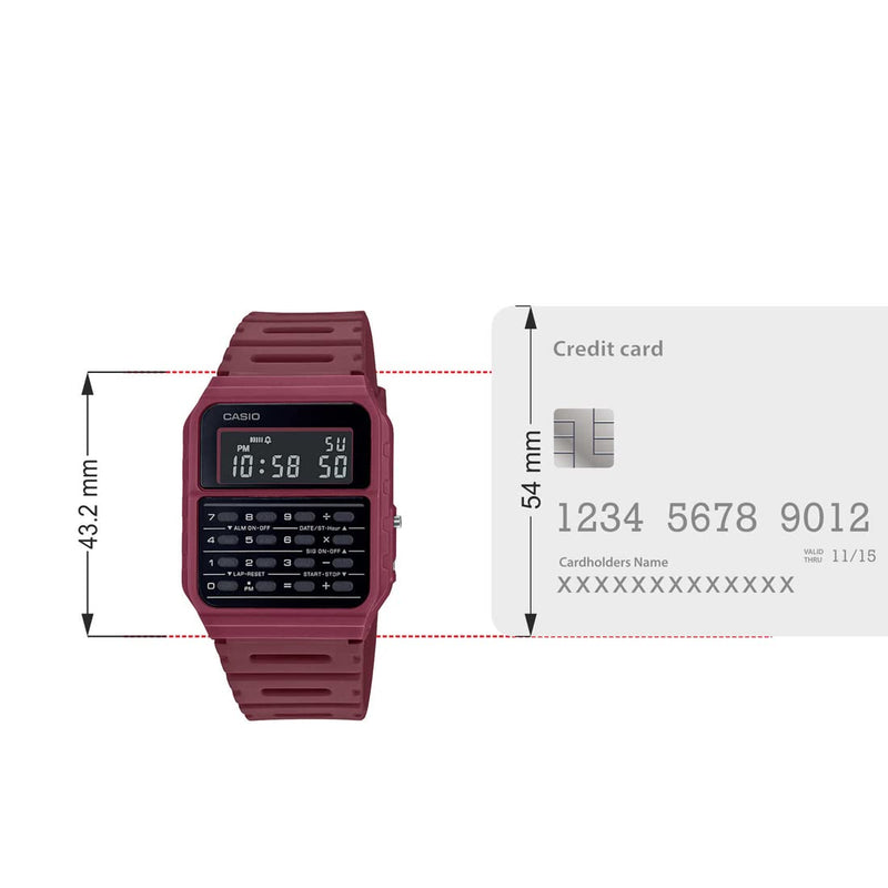 Load image into Gallery viewer, Casio CA-53WF-4B Calculator Red Digital Mens Watch Original New Classic CA-53