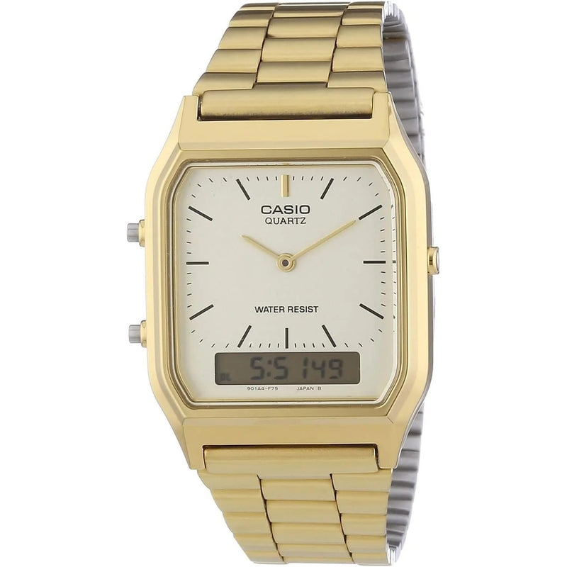 Load image into Gallery viewer, New Casio AQ230GA-9D Digital Analog Dual Time Metal Watch Multi Alarm Auto Calendar Water Resistant