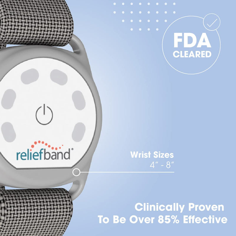 Load image into Gallery viewer, Reliefband New Sport Anti-Nausea Wristband | Waterproof | Nausea & Vomiting Relief for Motion Sickness, & Morning Sickness | Drug & Side Effect Free, Long Lasting, Fast-Acting (Grey)