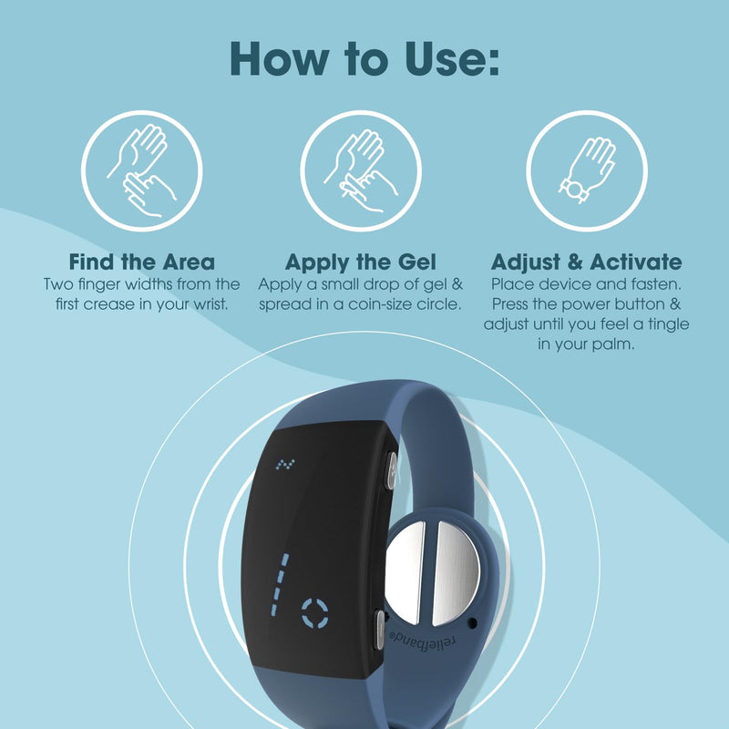 Load image into Gallery viewer, Reliefband Premier | FDA Cleared | Vomiting Relief for Motion Sickness (Car, Air, Train, Sea), & Morning Sickness | Drug Free (Charcoal)