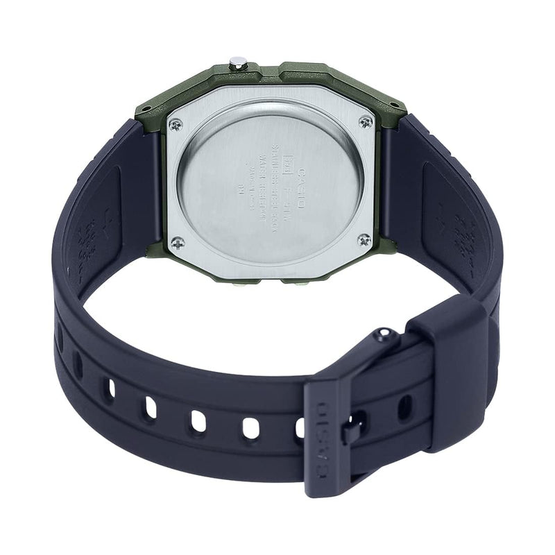Load image into Gallery viewer, Casio Unisex Watch in Resin/Acrylic Glass with Date Display and LED Light - Water Resistance & Alarm, Green, 38.2 x 35.2 x 8.5 mm, Strap (F-91WM-3AEF)