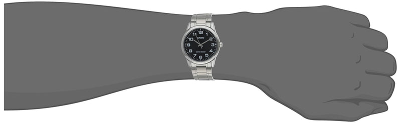 Load image into Gallery viewer, Casio #MTP-V001D-1B Men's Standard Stainless Steel Easy Reader Black Dial Watch
