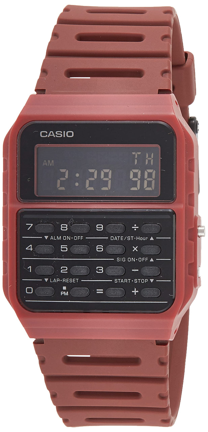 Load image into Gallery viewer, Casio CA-53WF-4B Calculator Red Digital Mens Watch Original New Classic CA-53