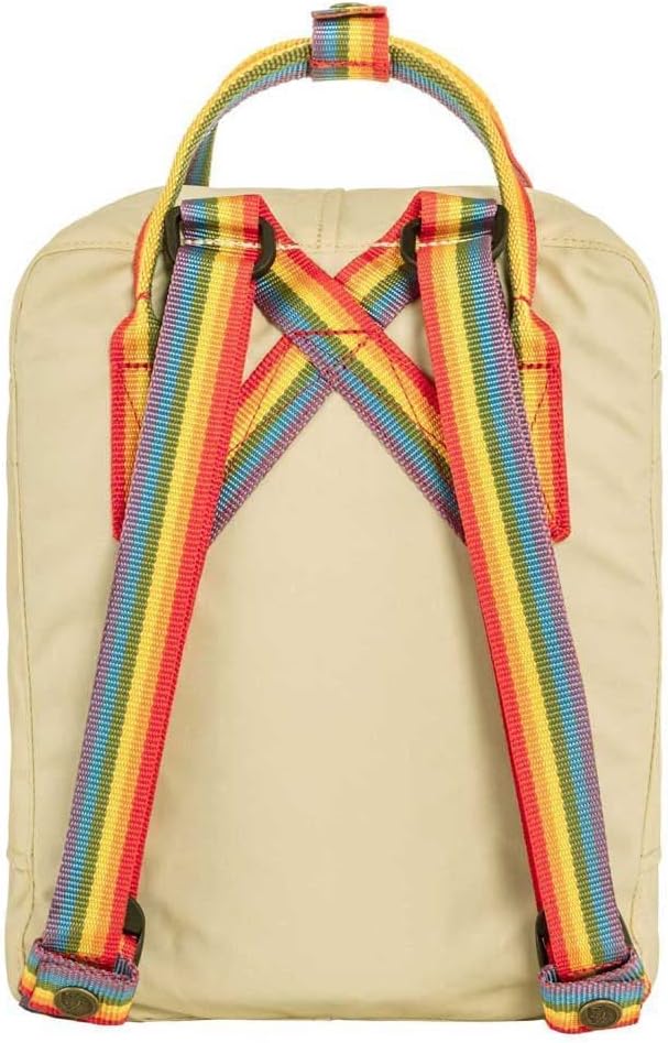 Load image into Gallery viewer, Fjllrven Knken Rainbow Mini Backpack for Men, and Women - Durable Fabric with Adjustable Shoulder Straps, and Lightweight Backpack Light Oak/Rainbow Pattern