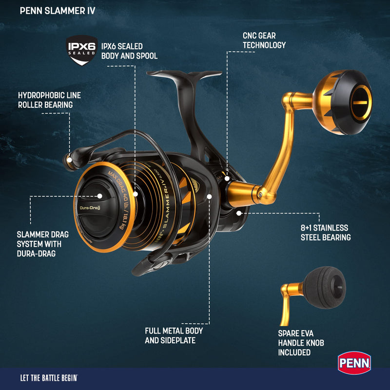 Load image into Gallery viewer, PENN Slammer IV Spinning Black Gold 11 oz