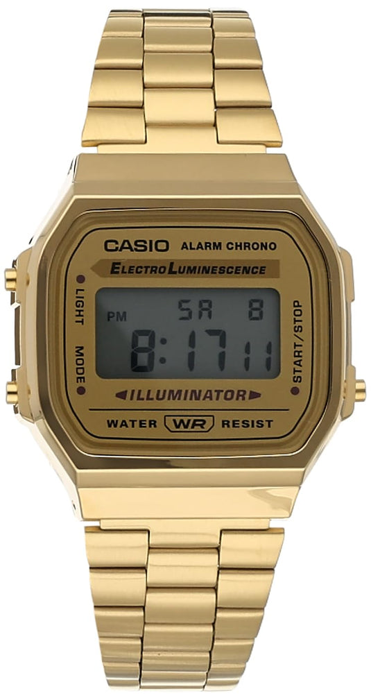 Casio Vintage Retro Gold Digital Dial Stainless Steel Unisex Watch A168WG9UR