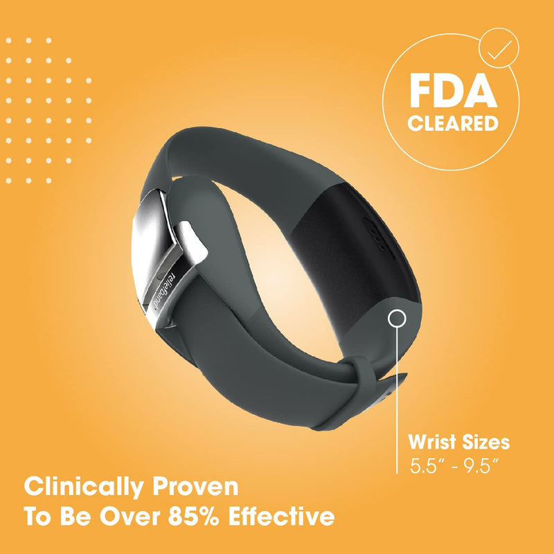 Load image into Gallery viewer, Reliefband Premier | FDA Cleared | Vomiting Relief for Motion Sickness (Car, Air, Train, Sea), & Morning Sickness | Drug Free (Charcoal)