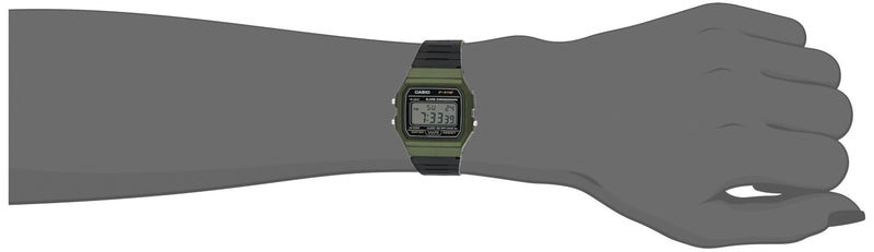 Load image into Gallery viewer, Casio Unisex Watch in Resin/Acrylic Glass with Date Display and LED Light - Water Resistance & Alarm, Green, 38.2 x 35.2 x 8.5 mm, Strap (F-91WM-3AEF)