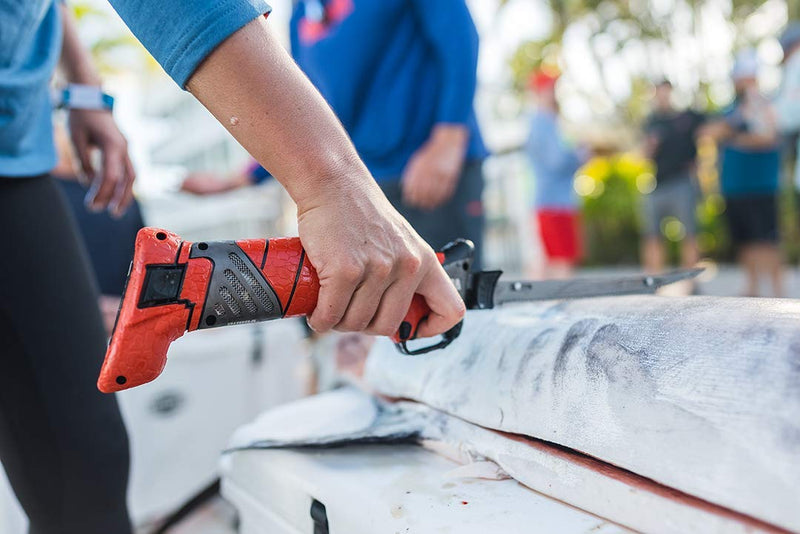 Load image into Gallery viewer, BUBBA Pro Series Lithium-Ion Electric Fillet Knife with Non-Slip Grip Handle, 4 Ti-Nitride S.S. Coated Non-Stick Reciprocating Blades, Charger and Case for Fishing