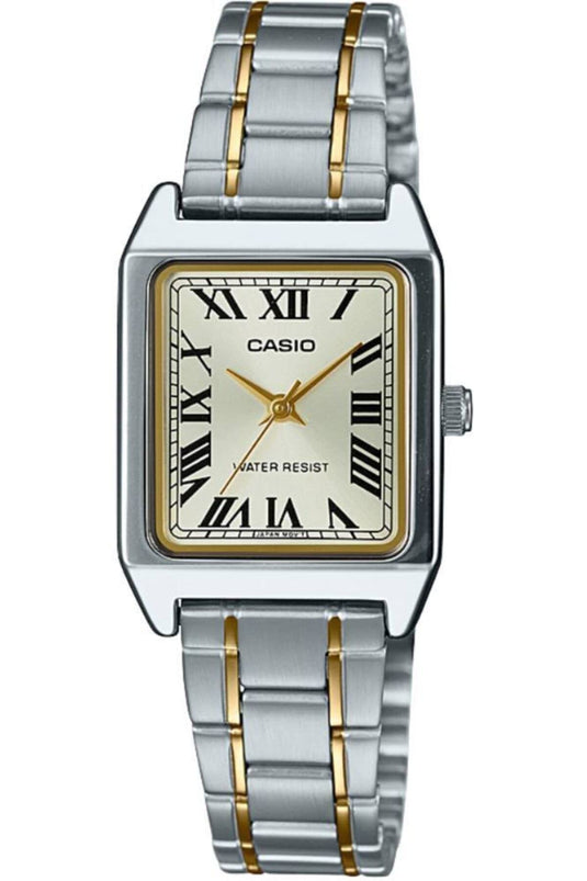 CASIO COLLECTION Stainless Steel Case and Band, Push Button Release Clasp