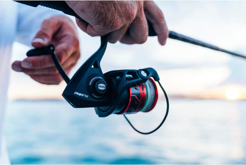 Load image into Gallery viewer, PENN Fierce III Spinning Inshore Fishing Reel, Size 2500, Right/Left Handle Position, Front Drag for Smooth Operation, Saltwater Fishing Reel,Black/Red