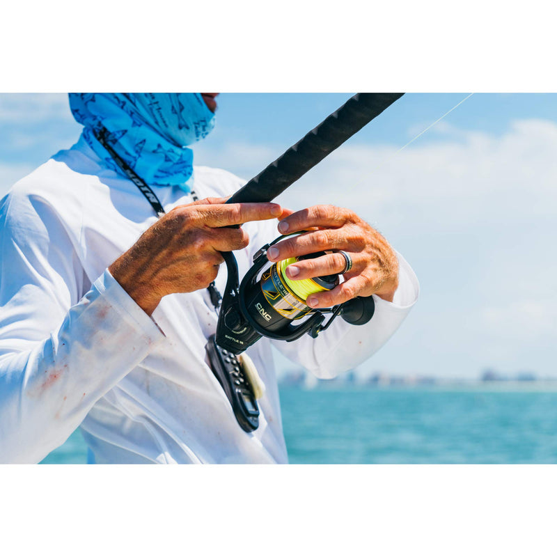 Load image into Gallery viewer, PENN Battle III Spinning Inshore/Nearshore Fishing Reel, HT-100 Front Drag, max of 25lb | 11.3kg, Made with Sturdy All-Aluminum Composition for Durability, 6000, Black Gold