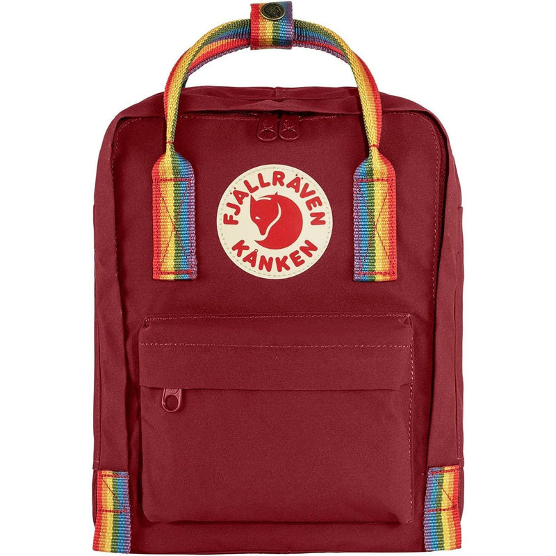 Load image into Gallery viewer, Fjllrven Knken Rainbow Mini Backpack for Men, and Women - Durable Fabric with Adjustable Shoulder Straps, and Lightweight Backpack Ox Red/Rainbow Pattern One Size One Size