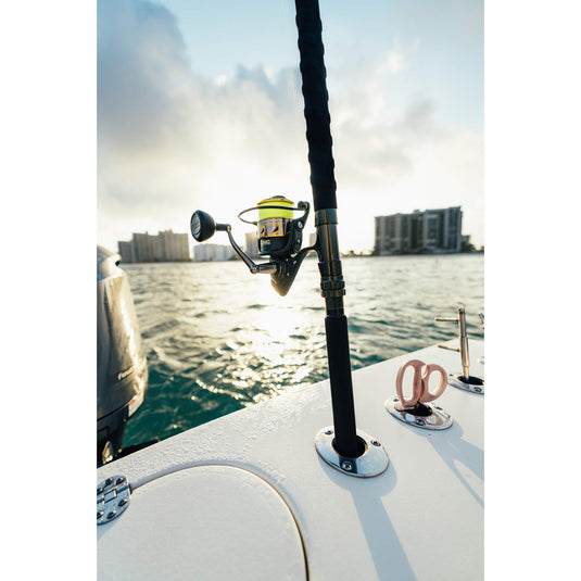 PENN Battle III Spinning Inshore/Nearshore Fishing Reel, HT-100 Front Drag, max of 25lb | 11.3kg, Made with Sturdy All-Aluminum Composition for Durability, 6000, Black Gold