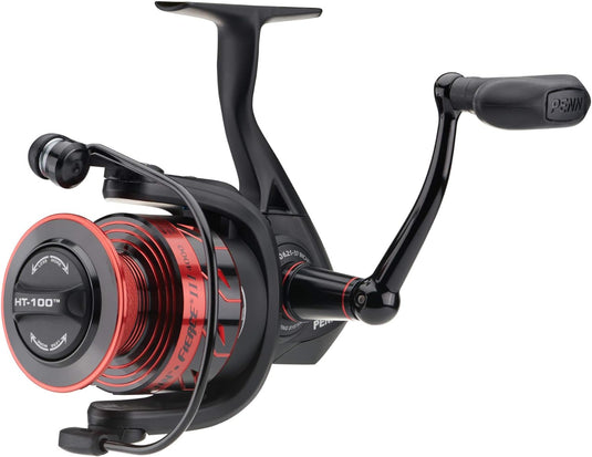 PENN Fierce III Spinning Inshore Fishing Reel, Size 2500, Right/Left Handle Position, Front Drag for Smooth Operation, Saltwater Fishing Reel,Black/Red