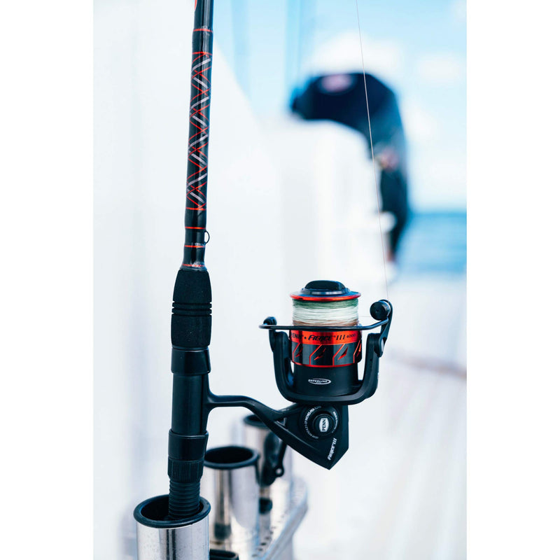 Load image into Gallery viewer, PENN Fierce III Spinning Inshore Fishing Reel, Size 2500, Right/Left Handle Position, Front Drag for Smooth Operation, Saltwater Fishing Reel,Black/Red