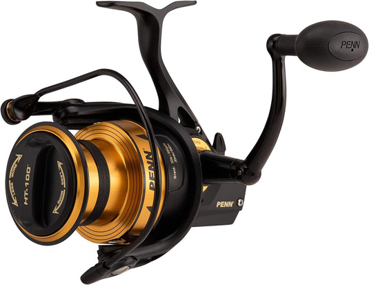 PENN SSVI7500LC Spinfisher VI 7500LC, CNC Gears, HT100 Drag, IPX5, Black Gold