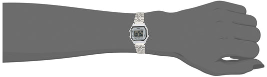 Casio Ladies Mid-Size Silver Tone Digital Retro Watch LA-680WA-7DF