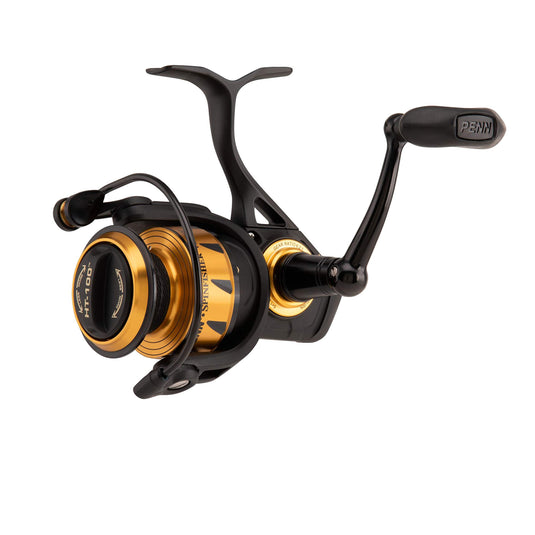 PENN Spinfisher VI Spinning Inshore Fishing Reel, HT-100 Front Drag, Max of 15lb | 6.8kg, Made with an All-Metal Reel Body and Spool Design, 3500, Black Gold