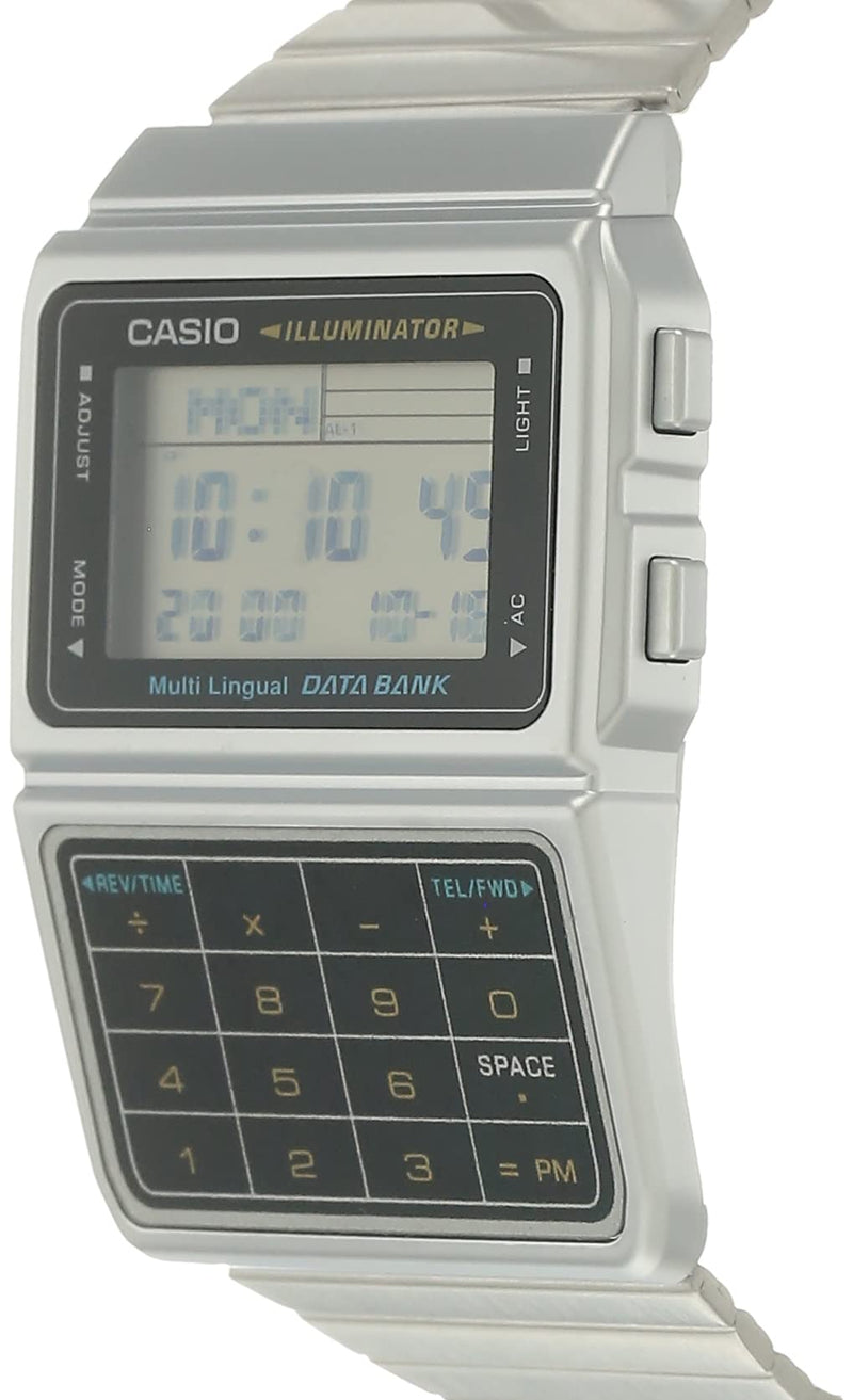 Load image into Gallery viewer, Casio Men&#39;s Silver Tone 25 Memory Calculator Databank Watch
