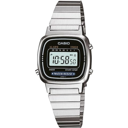 Casio Ladies digital with stainless steel wrist watch LA670W, Grey/Grey, 547yds/12lb(5.44kg) 0.25mm, Bracelet