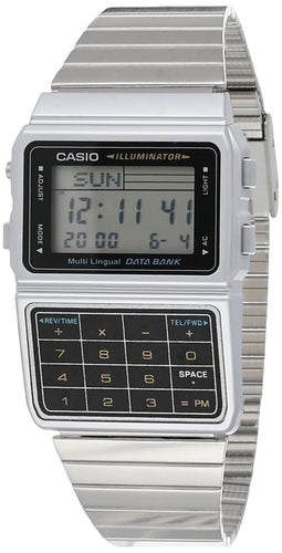 Casio Men's Silver Tone 25 Memory Calculator Databank Watch