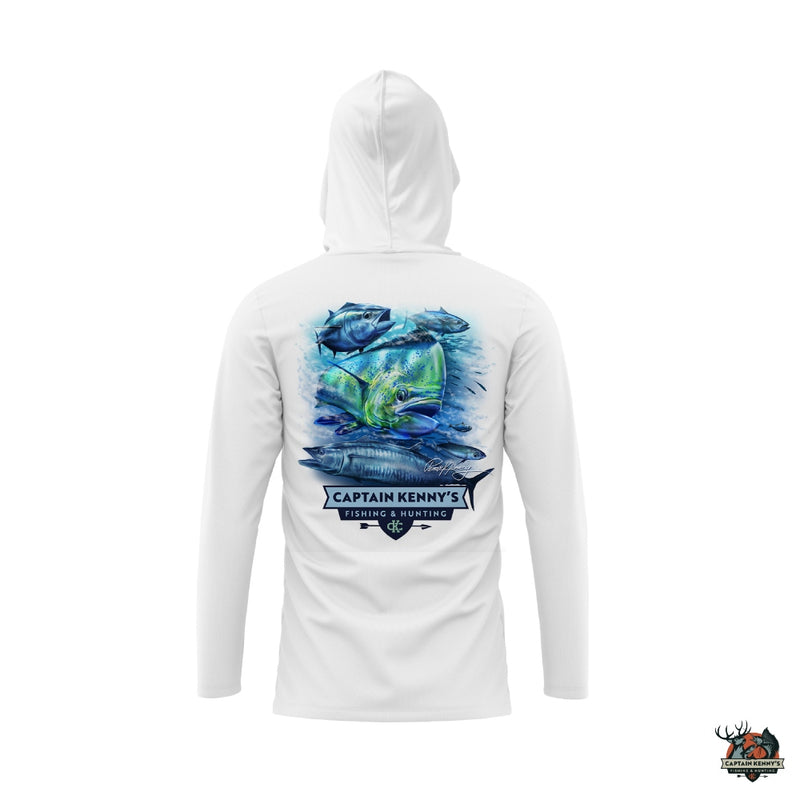 Load image into Gallery viewer, Captain Kenny&#39;s Super Soft DryFit Hoodie, Offshore by Pete Agardy

