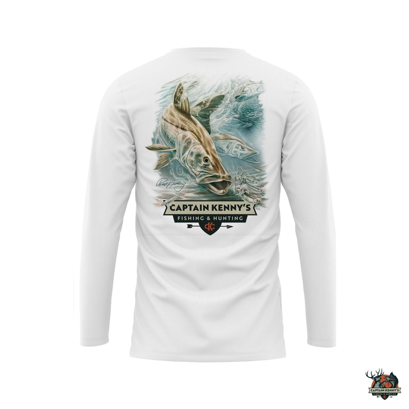 Load image into Gallery viewer, Captain Kenny&#39;s Crew Neck Long Sleeve Shirt, Snook by Pete Agardy
