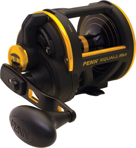 PENN Squall Lever Drag Nearshore/Offshore Fishing Reel, Dura Drag Lever Drag, Max of 33lb | 14.9kg, Features Corrosion-Resistant Graphite Frame and Sideplates