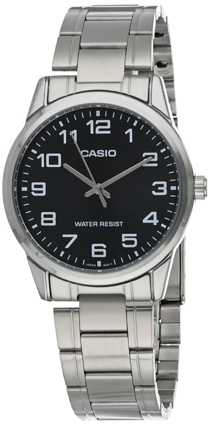 Load image into Gallery viewer, Casio #MTP-V001D-1B Men&#39;s Standard Stainless Steel Easy Reader Black Dial Watch
