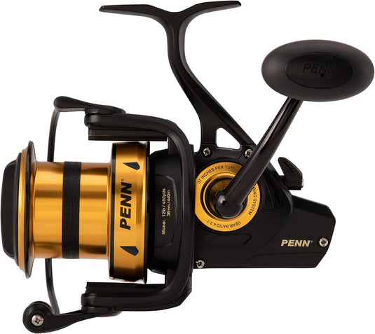 PENN SSVI7500LC Spinfisher VI 7500LC, CNC Gears, HT100 Drag, IPX5, Black Gold