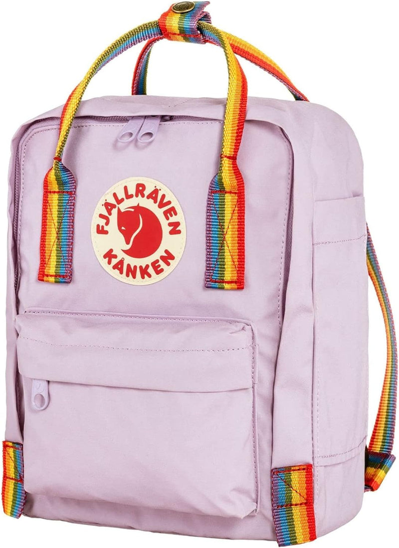 Load image into Gallery viewer, Fjllrven Knken Rainbow Mini Backpack for Men, and Women - Durable Fabric with Adjustable Shoulder Straps, and Lightweight Backpack Pastel Lavender/Rainbow
